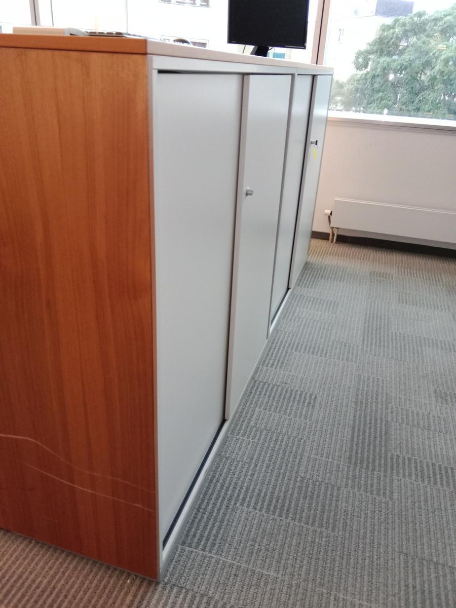 2teilige Aktenschrankkombination, Steelcase, weiß, je 120cm lang und 3 Ordner hoch
