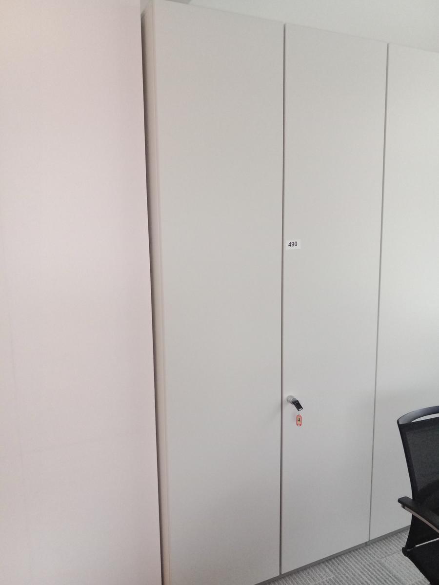 Aktenschrank, Steelcase, 6 Ordner hoch, weiß, ca. 100x45x230cm