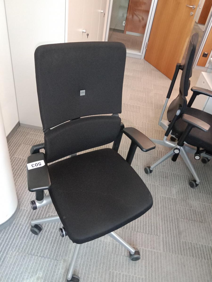 Steelcase Bürodrehstuhl, Stoffbezug, schwarz