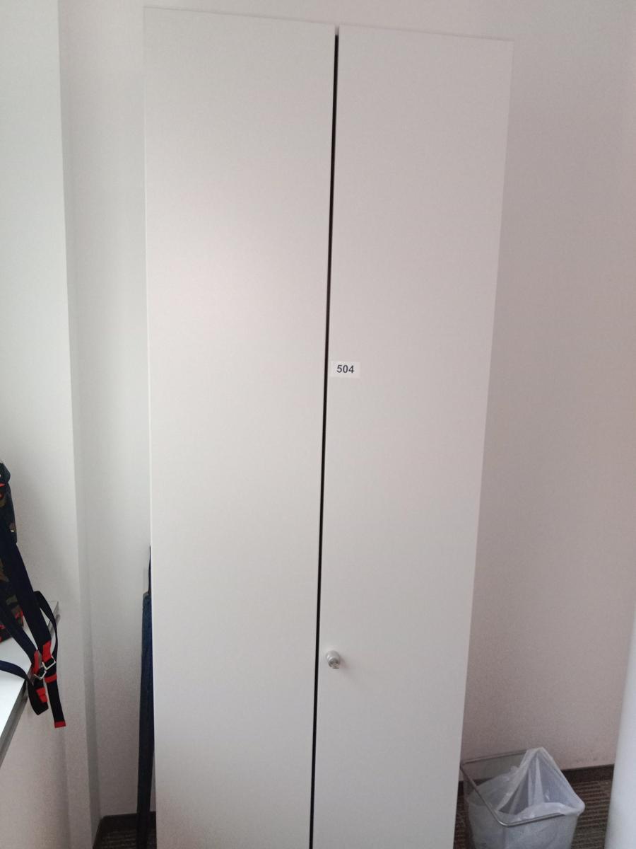 Aktenschrank, Steelcase, ca. 80x45x230cm, weiß, 6 Ordner hoch