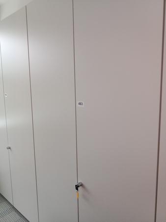 Aktenschrank, Steelcase, 6 Ordner hoch, wei, ca. 120x45x230cm