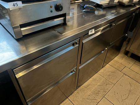 Edelstahl Unterbaukhlmodul mit 6 Laden 180/70/85 cm