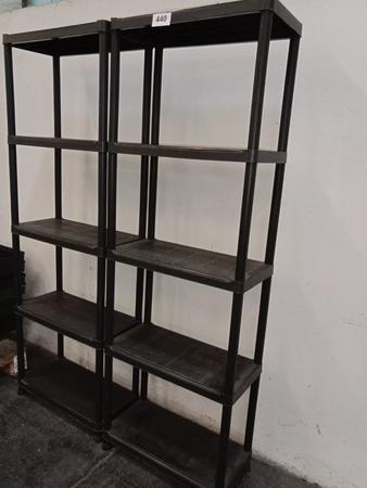 2 Stk. Kunststoffregale, je ca. 60x30x175cm