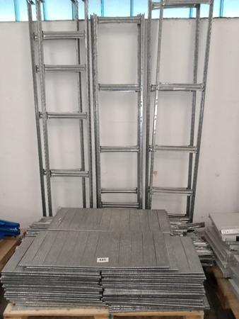 4 Laufmeter Blechregal, verzinkt, 40cm tief, 215cm hoch