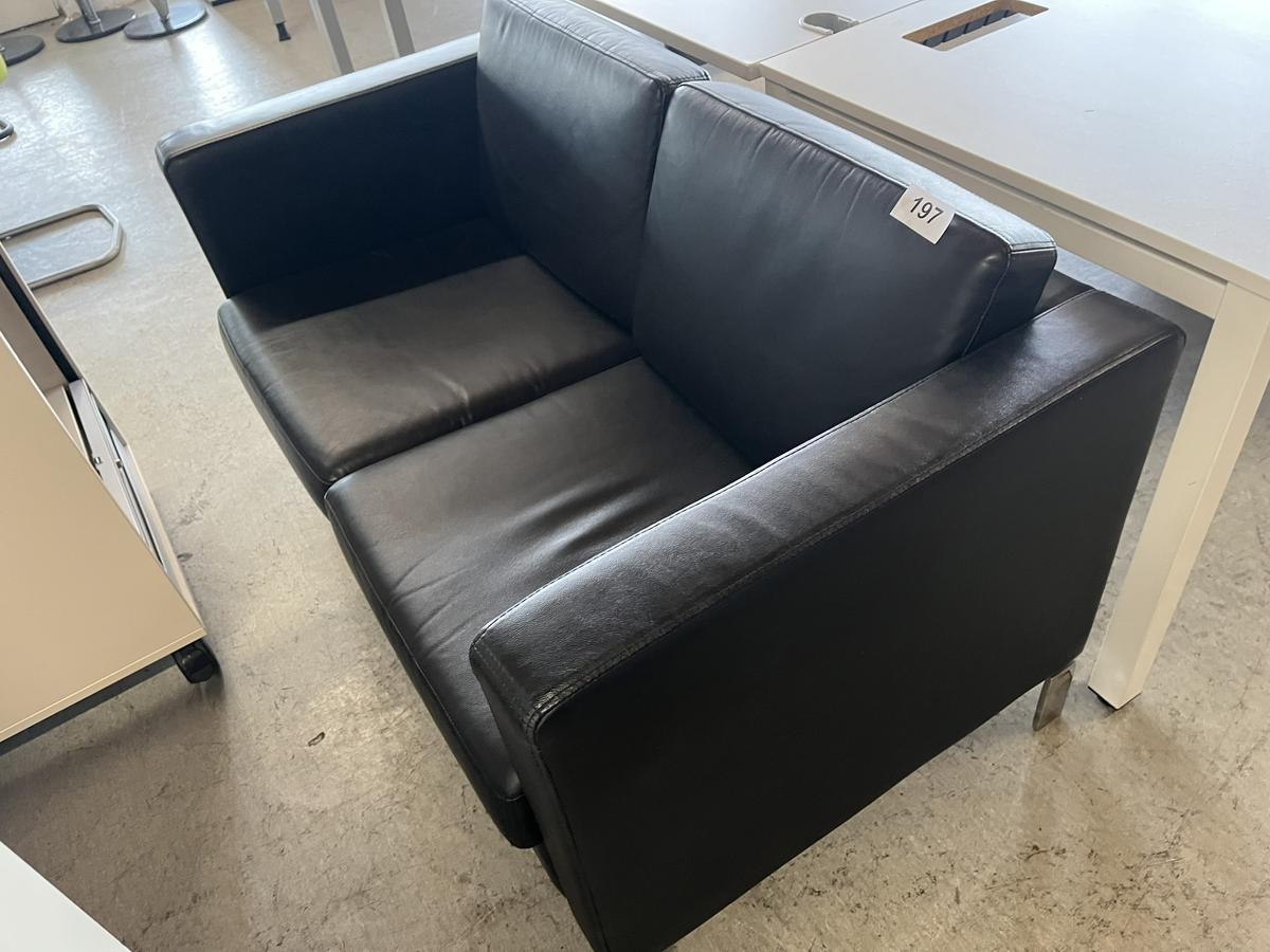 Leder Sitzbank ca. 140 x70 cm schwarz
