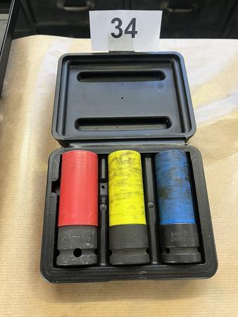 3 Stück Schlagschraubernussen in Kassette 3 Stück Schlagschraubernussen in Kassette