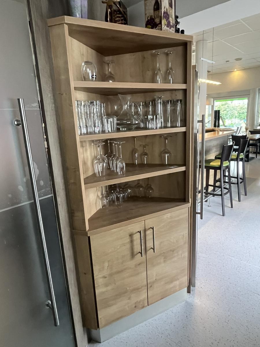 Eckmodul ca.92/204/47 cm mit 4 Fächern, Doppeltüre unten