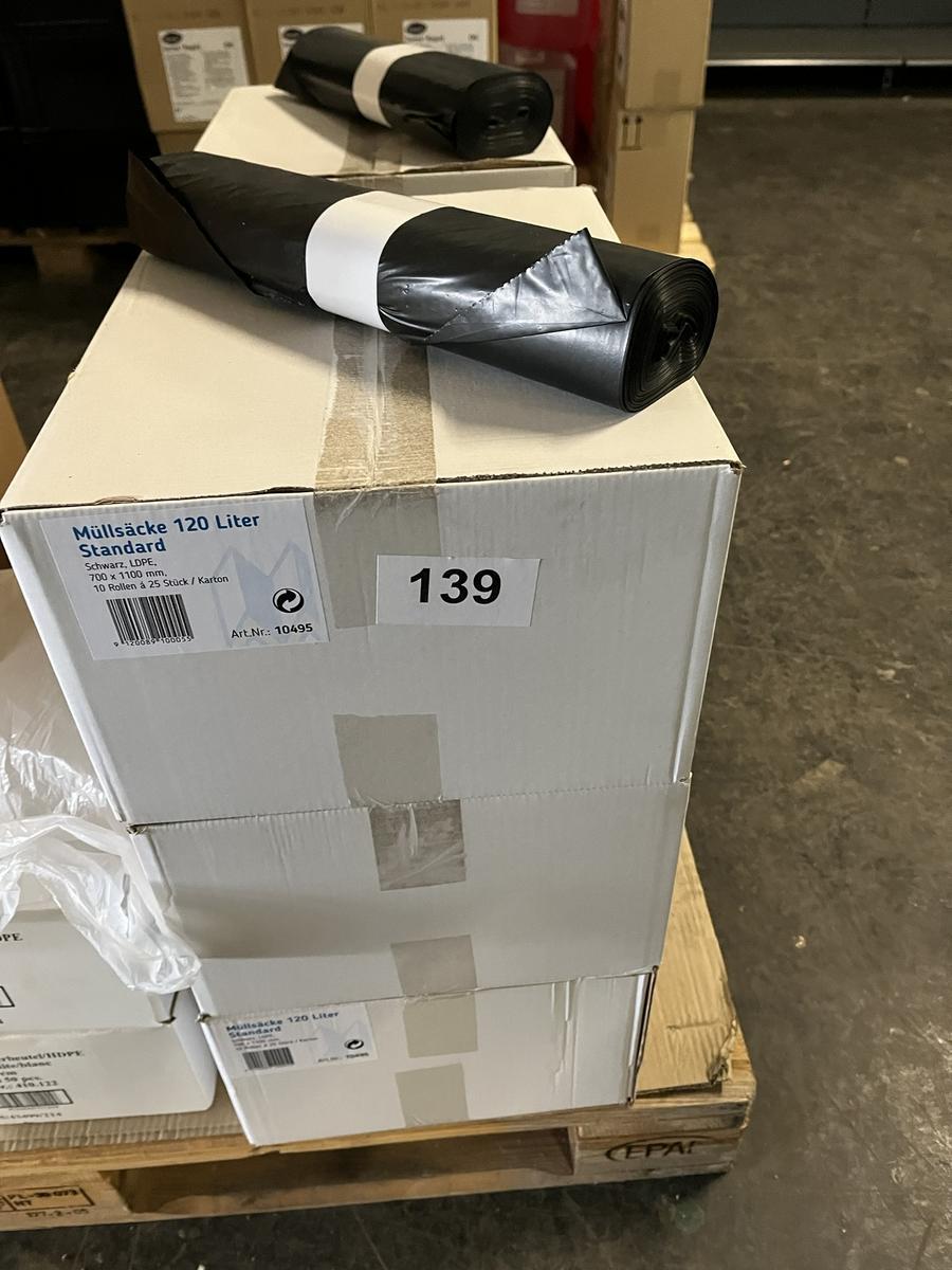 3 Karton Müllsäcke, schwarz, 120L, 250 Stk. pro Karton