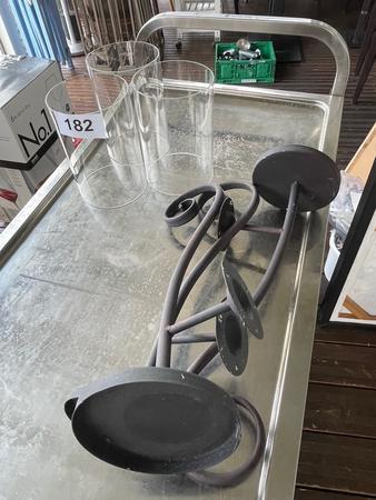 3 Stk. Wandkerzen, schwarz /Glas 3 Stk. Wandkerzen, schwarz /Glas