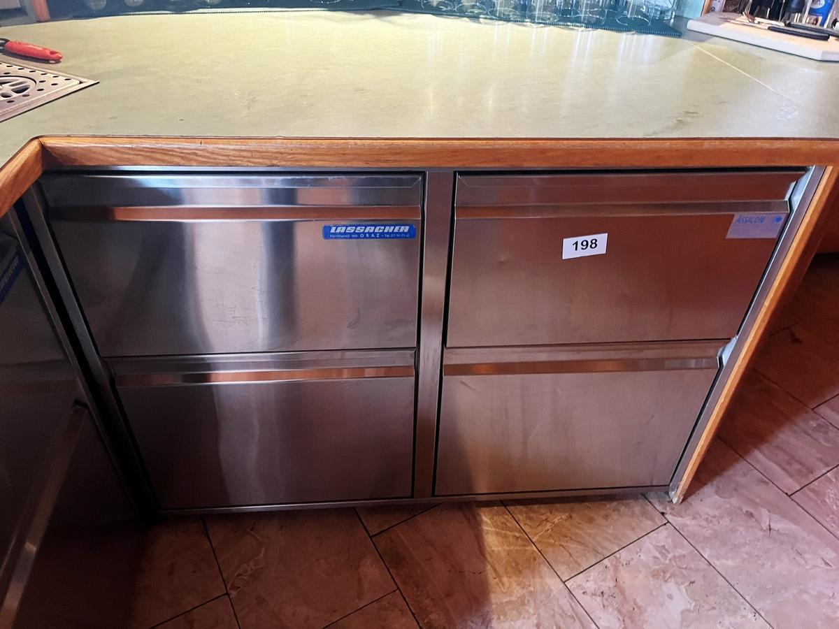 Edelstahl Kühlpult 4 Laden ca.115/85 cm - externe Kühlung