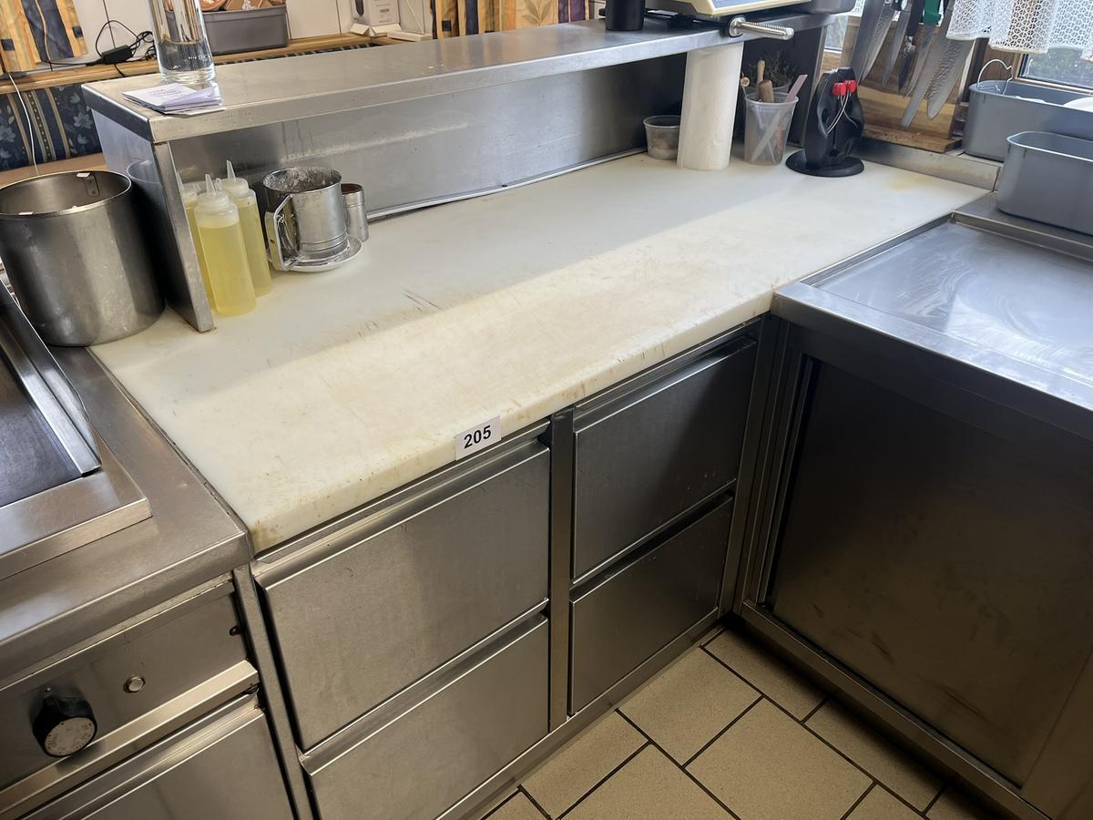 Edelstahlmodul mit Kunststoff-Arbeitsplatte ca.165x70x115 cm mit Sichtschutzblende?d=2025-12-15 07:34:06