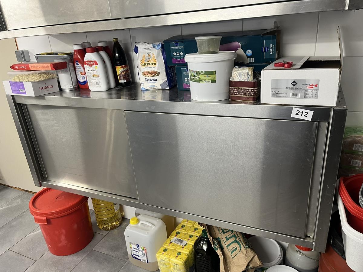 Edelstahl H&auml;ngeschrank mit Fachebene ca. 180/40/65 cm