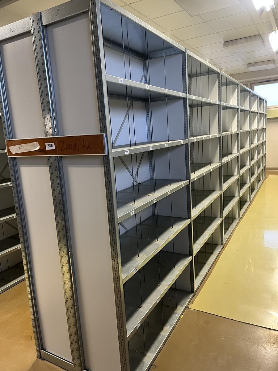 ca. 8.65 Laufmeter Steckregalanlage mit Fachb&ouml;den, 80cm tief, 224cm hoch