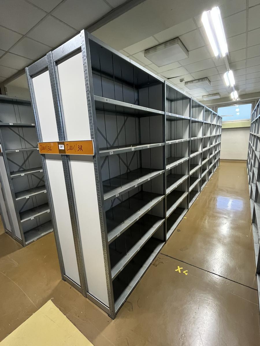 ca. 8.65 Laufmeter Steckregalanlage mit Fachb&ouml;den, 80cm tief, 224cm hoch