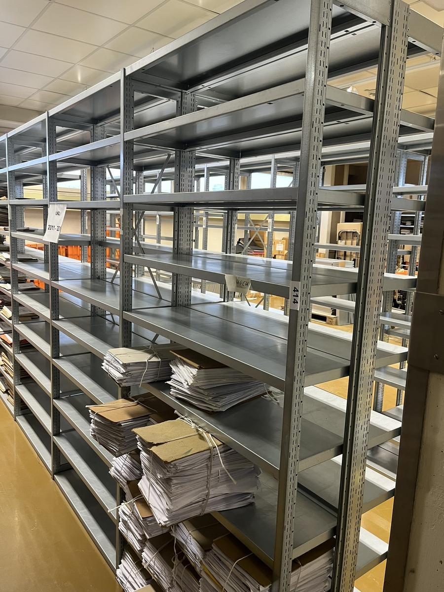 ca. 5.8 Laufmeter Steckregalanlage mit Fachb&ouml;den, 60cm tief, 224cm hoch