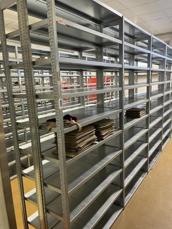 ca. 5.8 Laufmeter Steckregalanlage mit Fachböden, 60cm tief, 224cm hoch ca. 5.8 Laufmeter Steckregalanlage mit Fachböden, 60cm tief, 224cm hoch