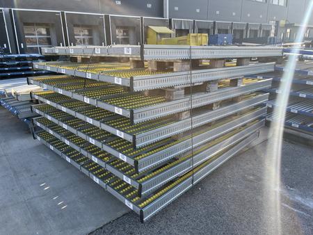 7 Stk. SCH�FER Rollregale f�r St�ckgut ca.243/270/15 cm