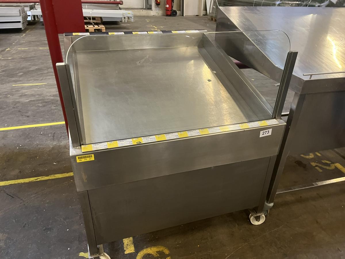 Edelstahl Fisch - Gastroverkaufstisch, rollbar, ca. 108x107x110cm?d=2026-01-13 17:36:34