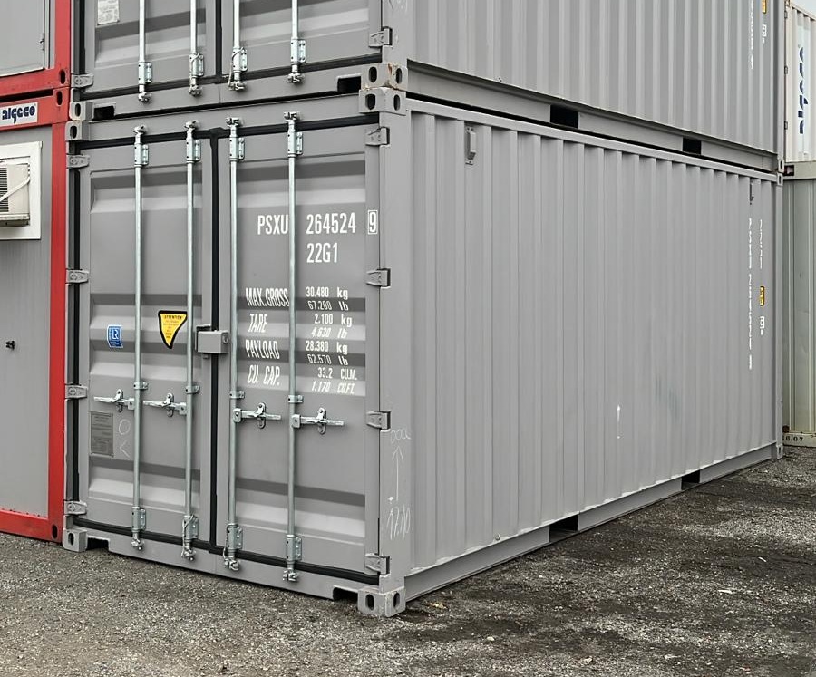 20 Fu&szlig; ISO See- und Lagercontainer, RAL7036 Platingrau