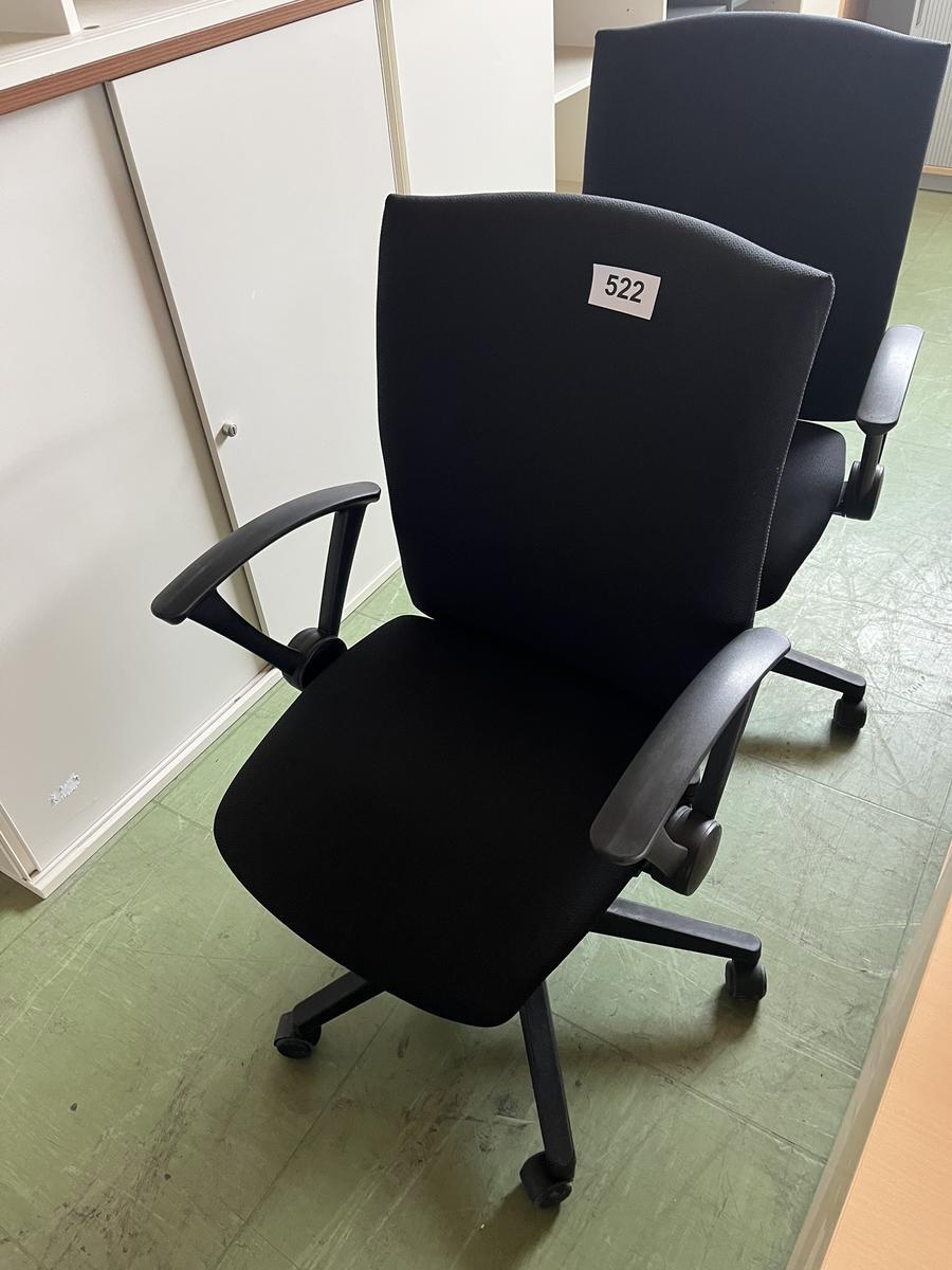 2 St&uuml;ck B&uuml;rodrehst&uuml;hle Rom schwarz mit Armlehne