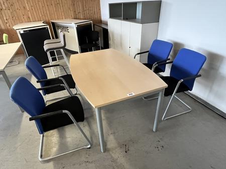 Besprechungstischgruppe 160/80-100 cm mit 4 St�ck Besprechungsst�hlen