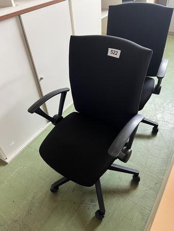 2 St�ck B�rodrehst�hle Rom schwarz mit Armlehne