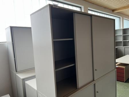 Aktenschrank 160/110 cm 3 Ordnerh�hen grau mit Schiebet�ren