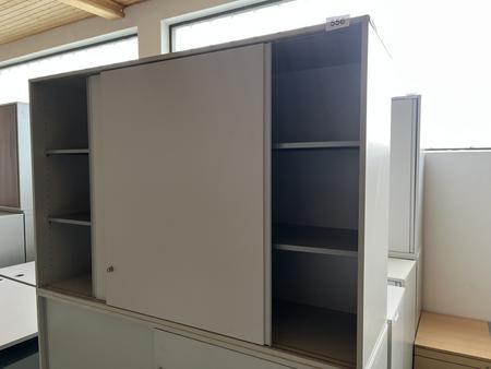 Aktenschrank 160/110 cm 3 Ordnerh�hen grau mit Schiebet�ren