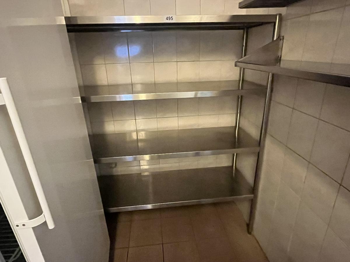 2 St&uuml;ck H&auml;ngeregale Edelstahl  1x 160 cm - 1 x 180 x 48 cm