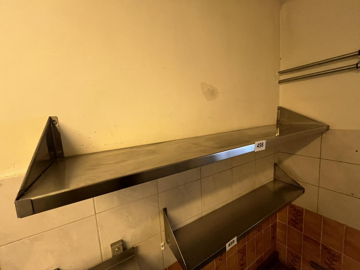 1 St&uuml;ck H&auml;ngeregal Edelstahl 140/30 cm