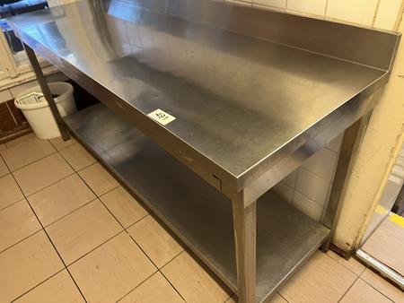 Edelstahl Arbeitstisch ca. 180x60 cm Edelstahl Arbeitstisch ca. 180x60 cm