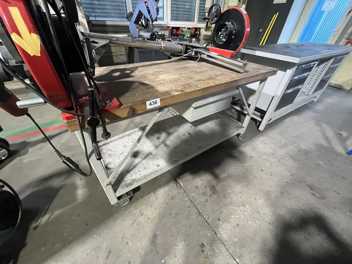 Werktisch mit Massivholzplatte mobil ca. 150/70 cm?d=2026-02-06 18:14:13