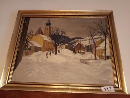 Wandbild: Grinziner Pfaarkirche Landschaft