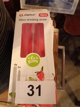 9 Packungen Glasstrohholme je 4 St�ck