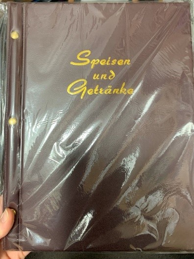 Speisekarten Original verpackt, 7 x Farbe Weinrot, 2 x in Gr&uuml;n