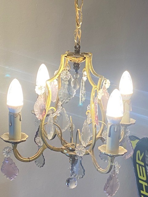 1Kristall Luster mit Messing