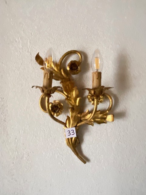 Wandleuchten vergoldet mit Blattgold