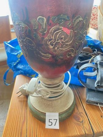 Handbemahlte Lampe mit Stofflampenschirm 84 Hoch Handbemahlte Lampe mit Stofflampenschirm 84 Hoch