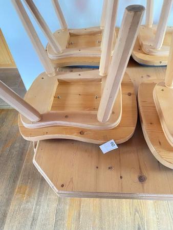 2 Holzsessel gepolstern blau 2 Holzsessel gepolstern blau