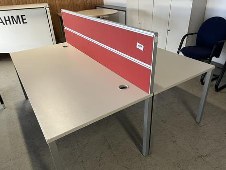 Doppel-, Arbeitsplatz 2 Schreibtische 160/80 cm mit Trennwand Doppel-, Arbeitsplatz 2 Schreibtische 160/80 cm mit Trennwand