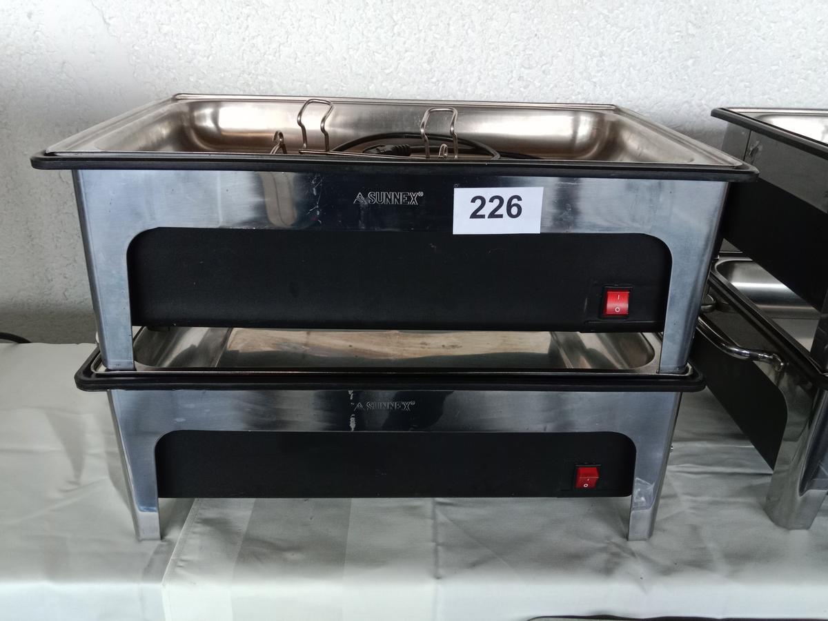 2 Stk. Sunnex Chafing Dish, 1 Stk. Stromkabel
