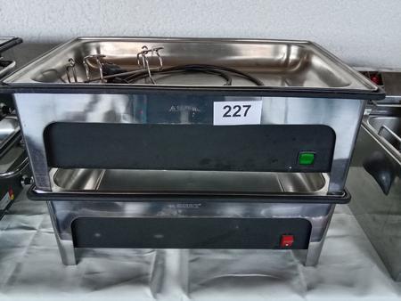 2 Stk. Sunnex Chafing Dish, 1 Stk. Stromkabel