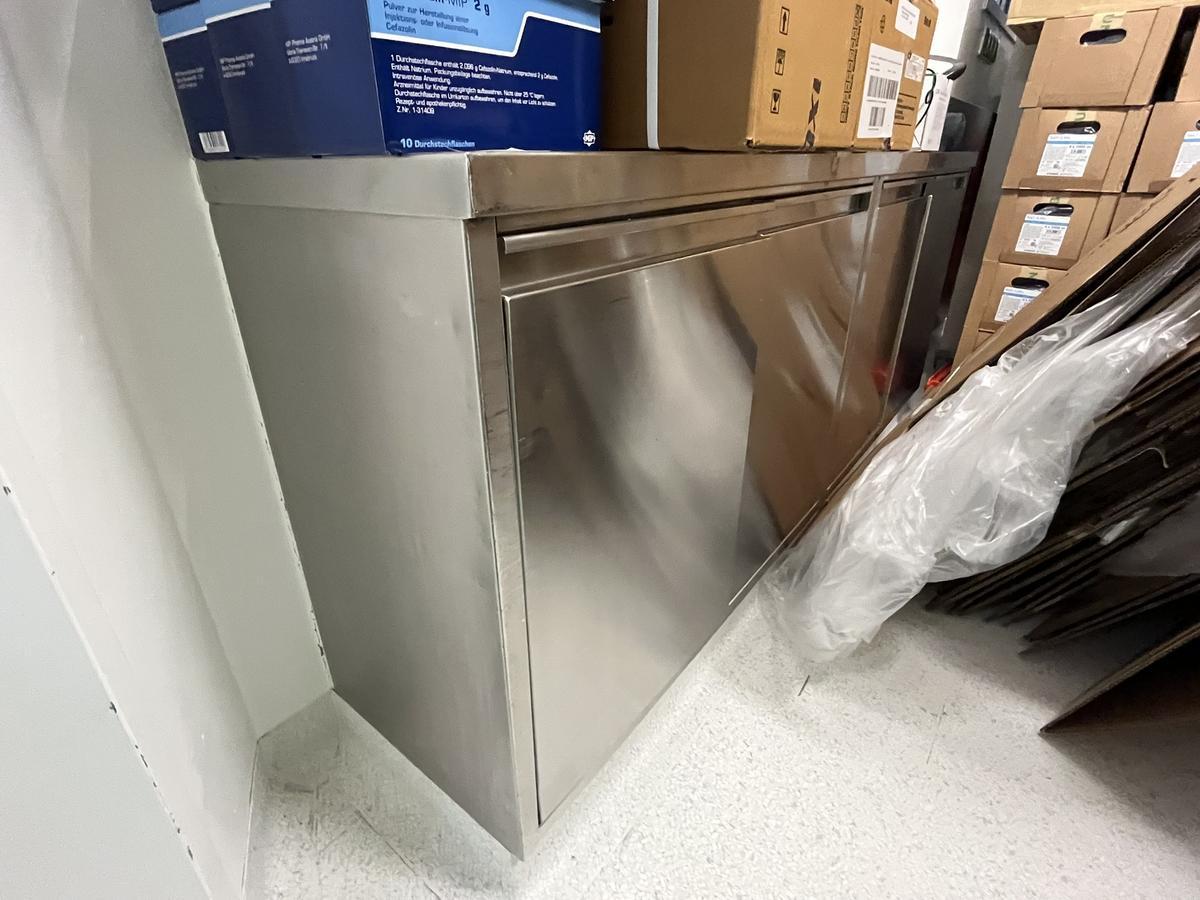 Kiefer Edelstahlarbeitstisch, 4fl&uuml;gelig plus 1 Fachebene, 200x45x85cm