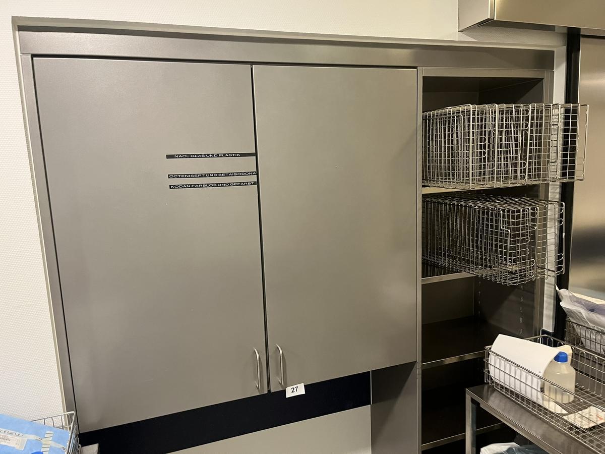 Edelstahl Schrank, mit offenem Regal, 185x200x40cm