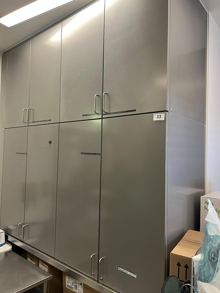 Edelstahl Schrankverbau mit Unterbau, 210x70x290cm