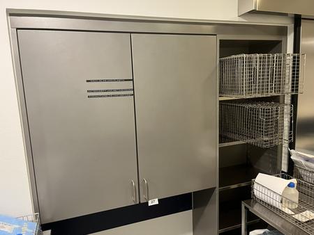 Edelstahl Schrank, mit offenem Regal, 185x200x40cm