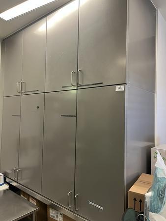 Edelstahl Schrankverbau mit Unterbau, 210x70x290cm