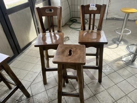 3er Barhocker-Set, 2 Stk. mit Lehne, 1 Stk. ohne Lehne 3er Barhocker-Set, 2 Stk. mit Lehne, 1 Stk. ohne Lehne