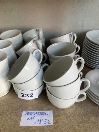 18 Stk. Teetassen, weiß 18 Stk. Teetassen, weiß