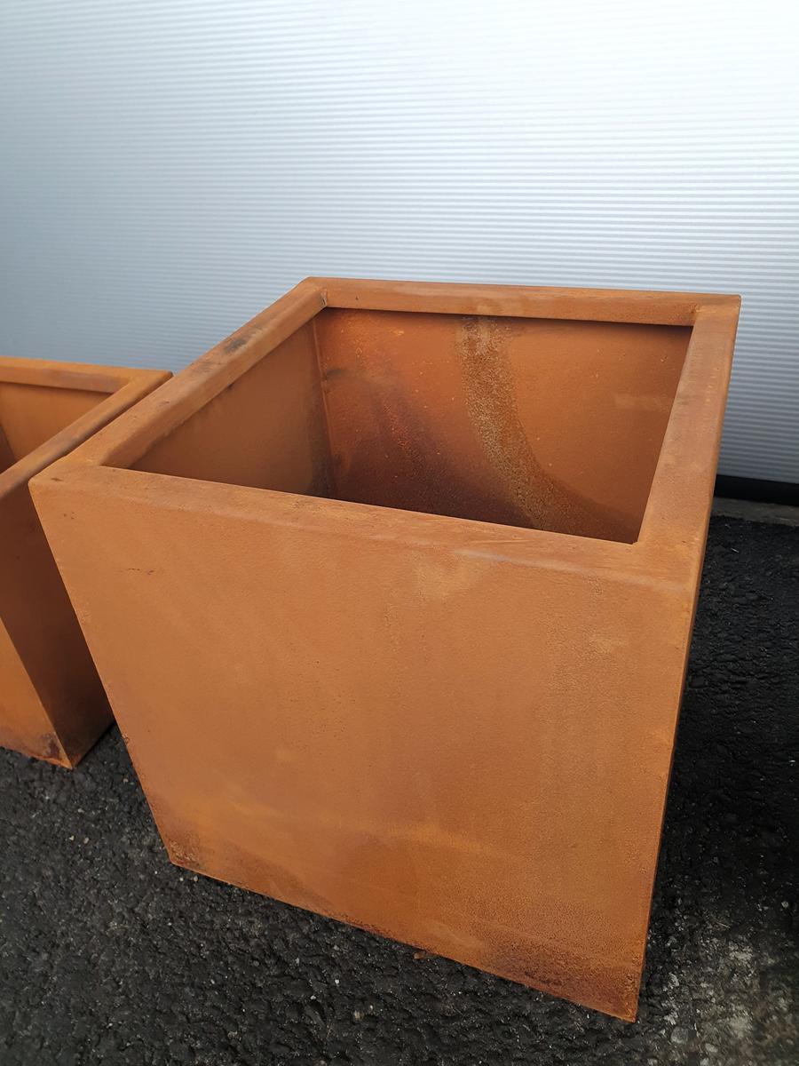 40x40x40cm Terra Corten Cortenstahl Pflanzengef&auml;&szlig; Cube